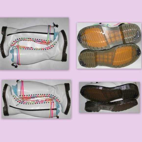 US Size 5 Doc Marten's 20Hole White Combat - Picture 2 of 5